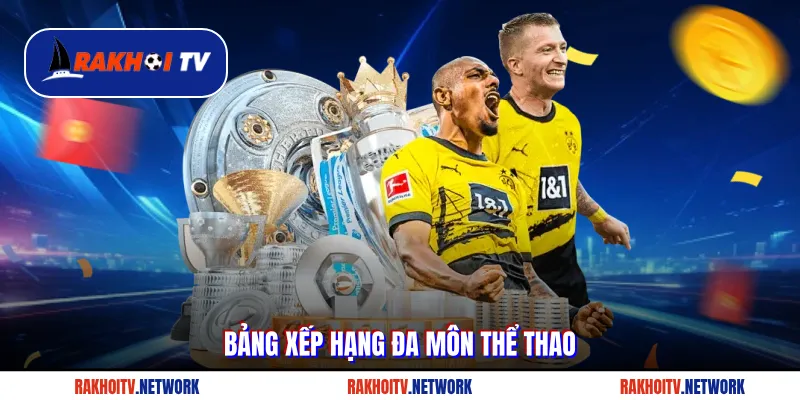 Bảng xếp hạng đa dạng môn thể thao từ Rakhoitv